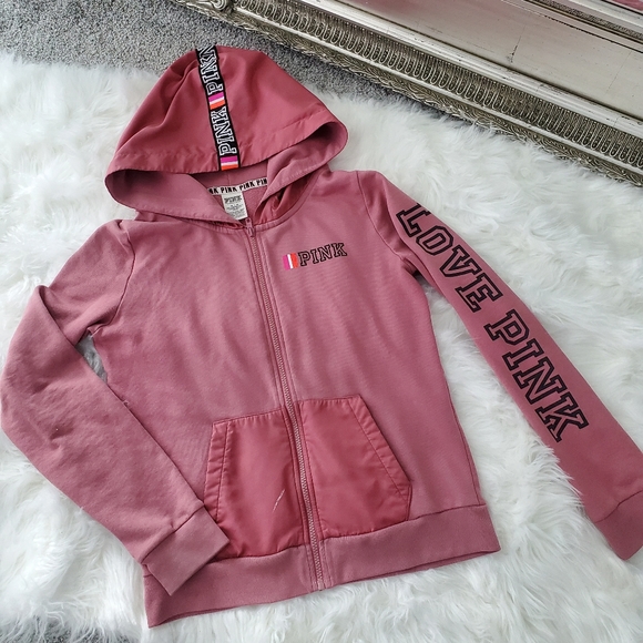 PINK Victoria's Secret Tops - PINK Victoria's Secret Full zip hoodie. See las picture showing a stain on the f